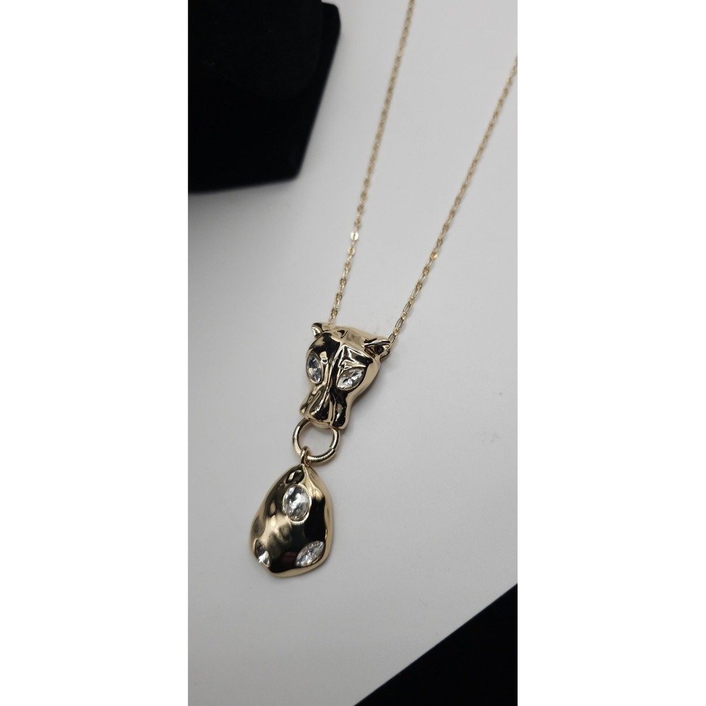 Park Lane Jewelry JAGUAR Goldtone Pendant Necklace W/ Crystal Accent 22" +3" - Picture 8 of 13